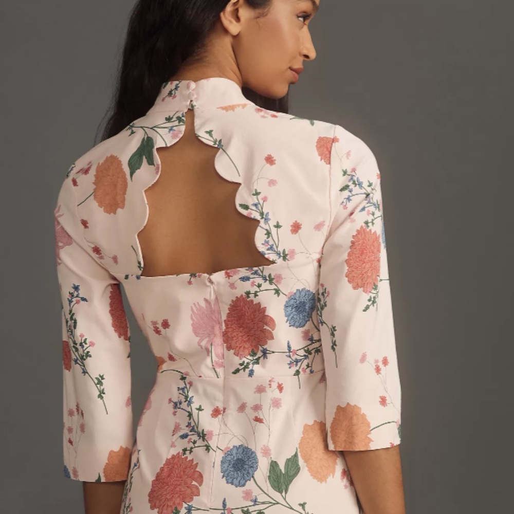 ANTHROPOLOGIE Maeve Mock-Neck Stretch Shift Mini Dress size 6 - Picture 2 of 8